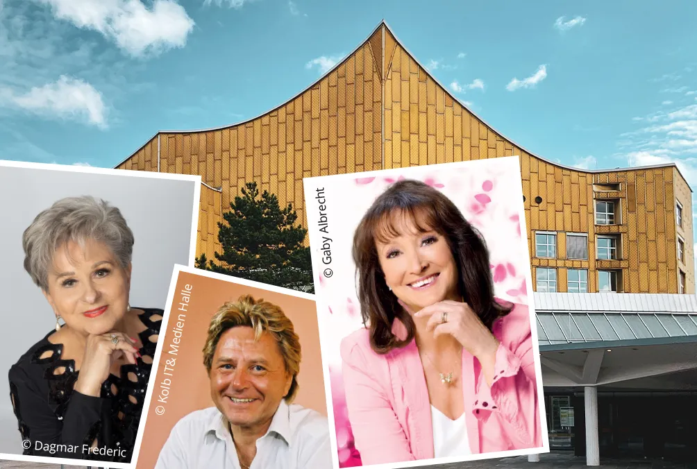 Gaby Albrecht, Dagmar Frederic und Hans-Jürgen Beyer in der Berliner Philharmonie